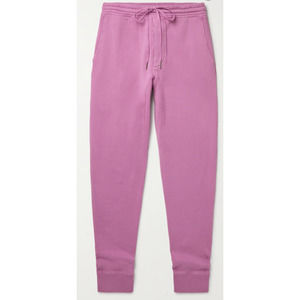 Tom Ford Lilac Pink tapered dyed fleece cotton sweapants size IT 50